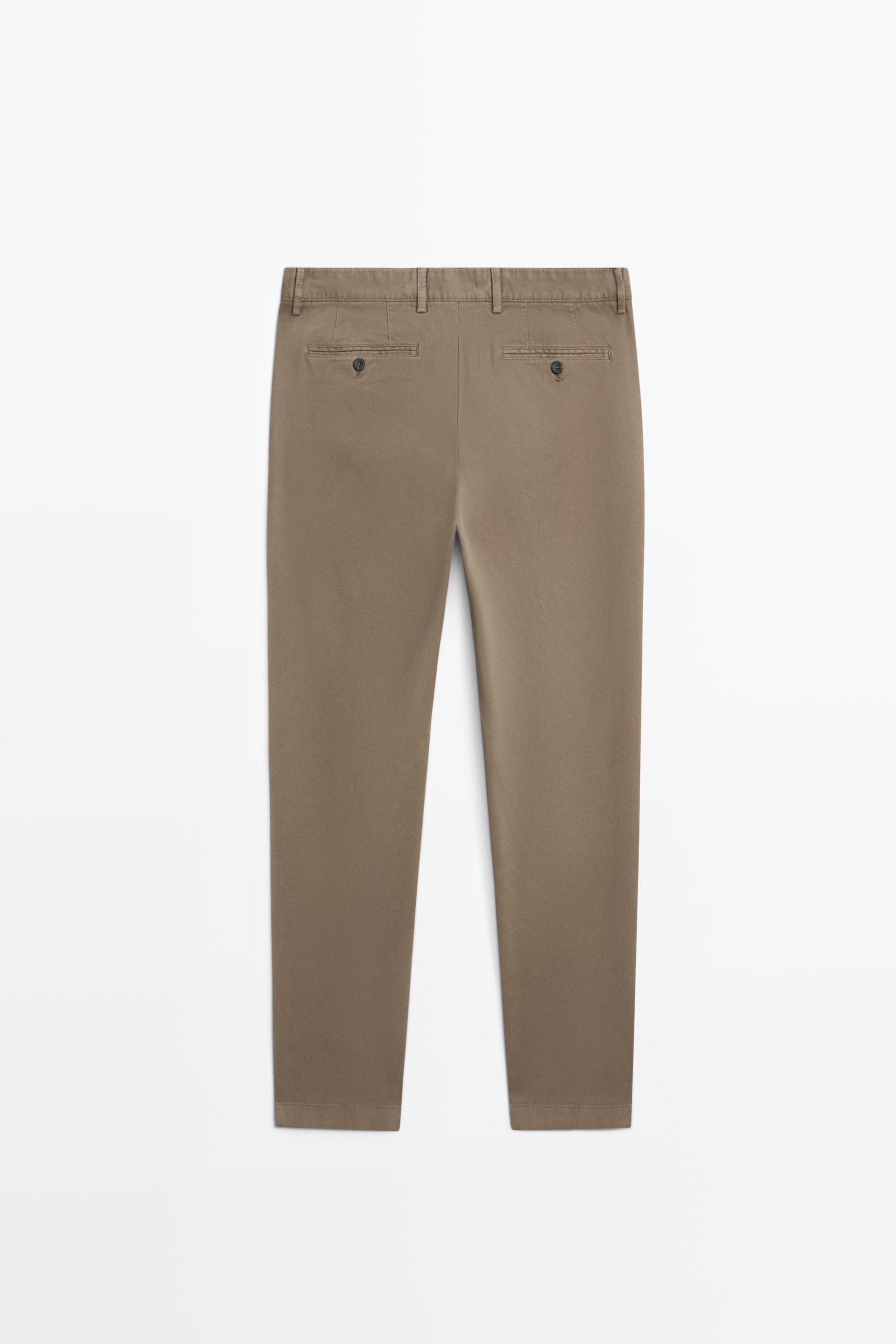 Slim-fit micro-textured trousers